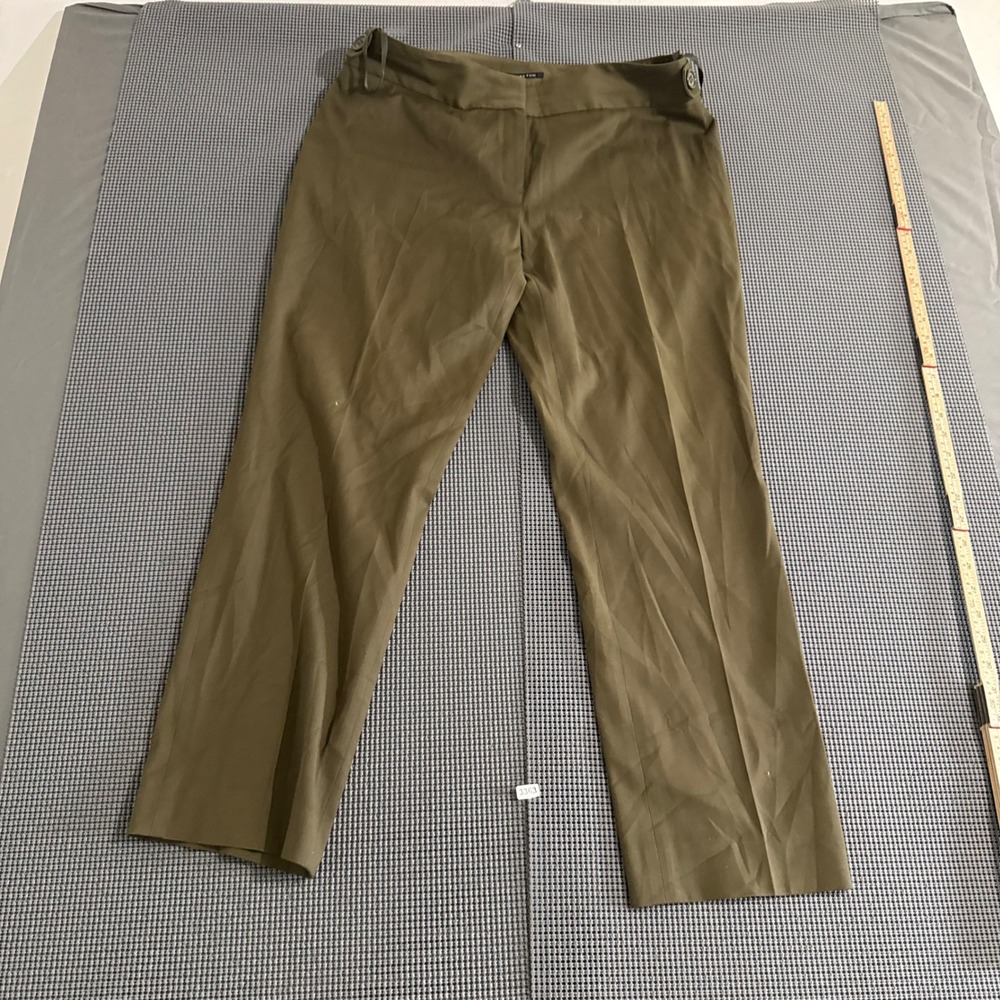 Nine West Womens Olive Green Stretch Straight Leg Dress Pants Size 12